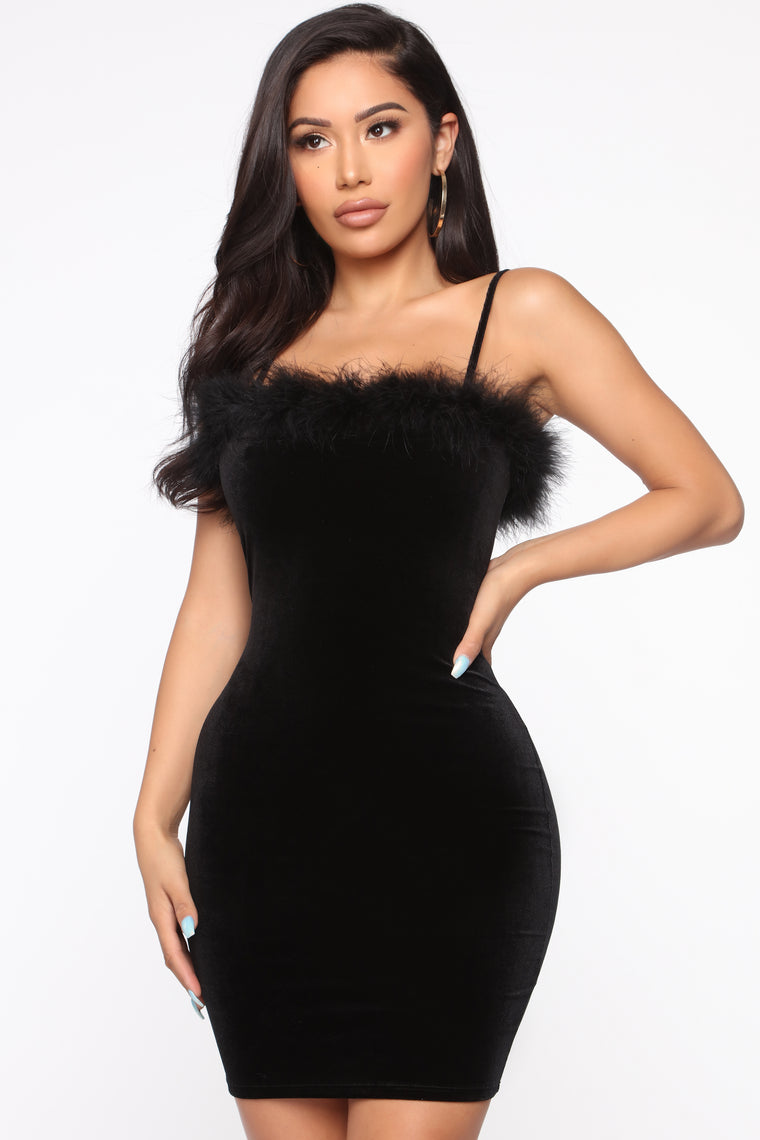 fashion nova black dress short