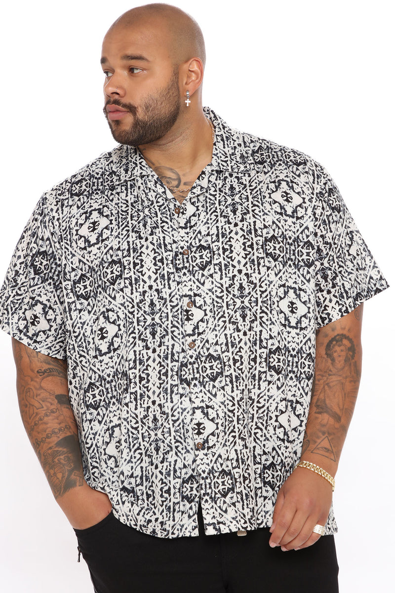 Carson Short Sleeve Woven Top - Black/combo | Fashion Nova, Mens Shirts ...