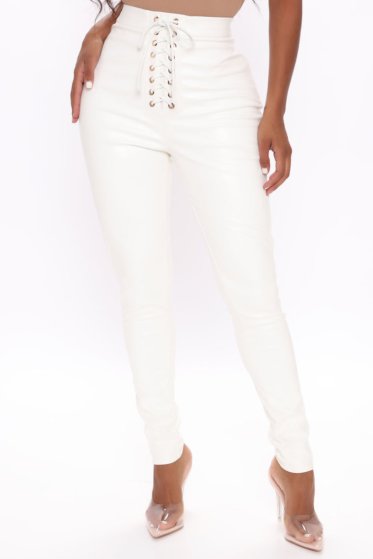 leather pants white