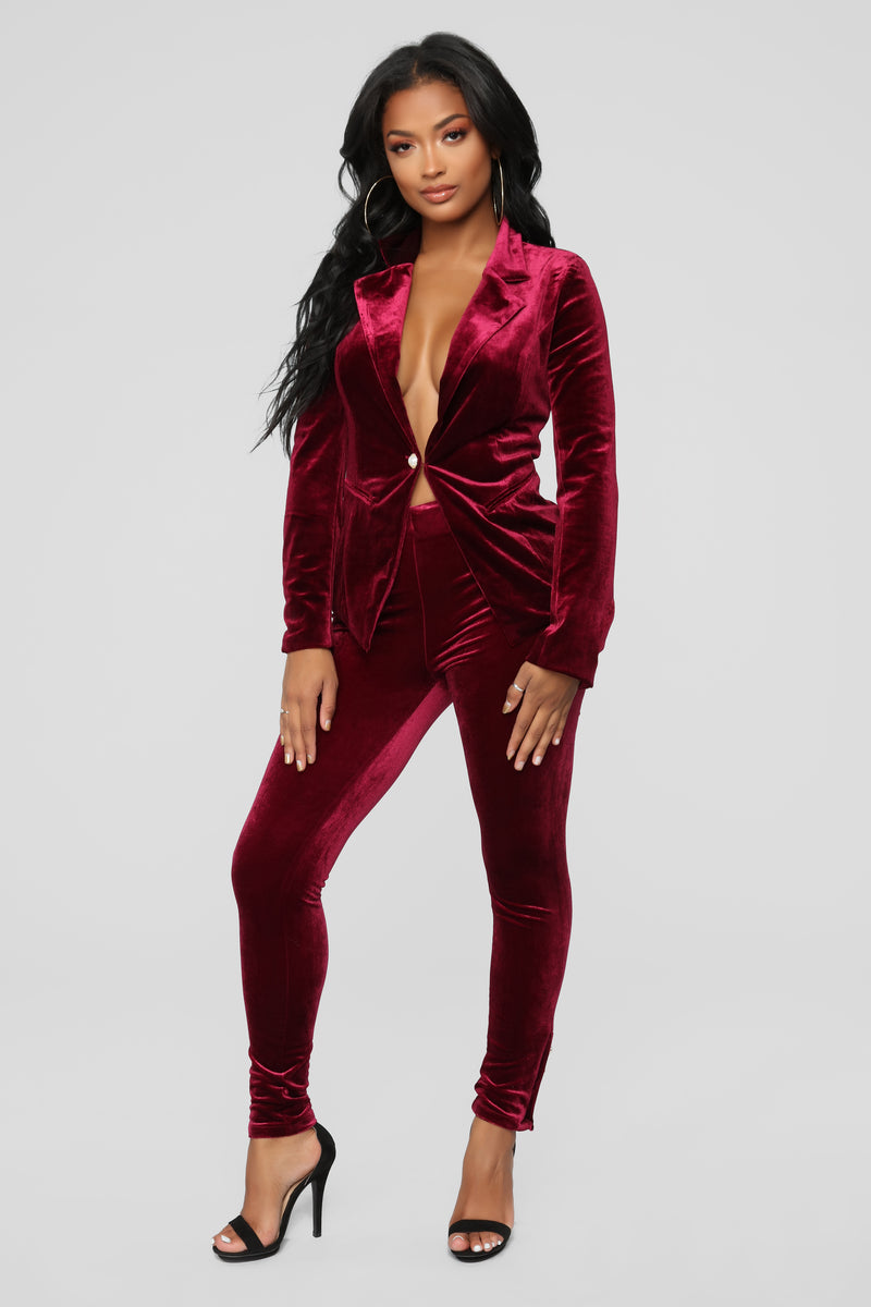 Can't Break Me Down Pant Set - Burgundy | Fashion Nova, Matching Sets ...