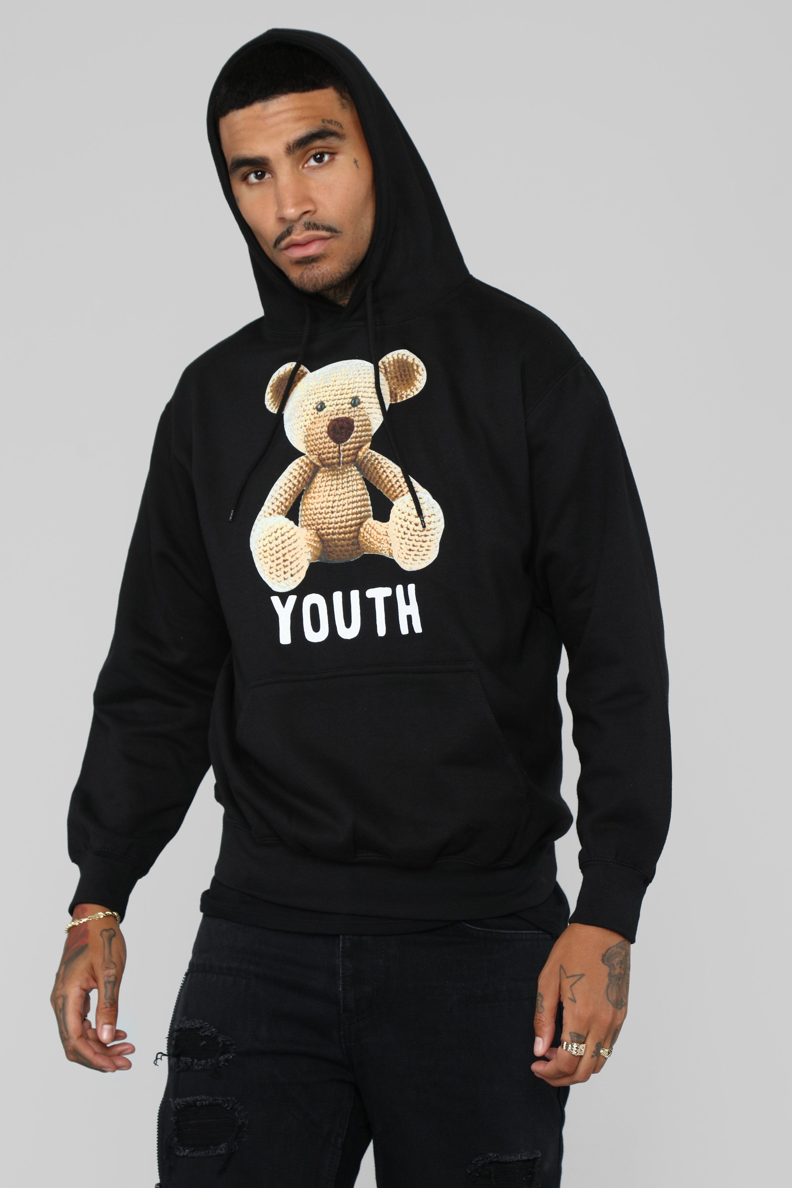 youth black hoodie
