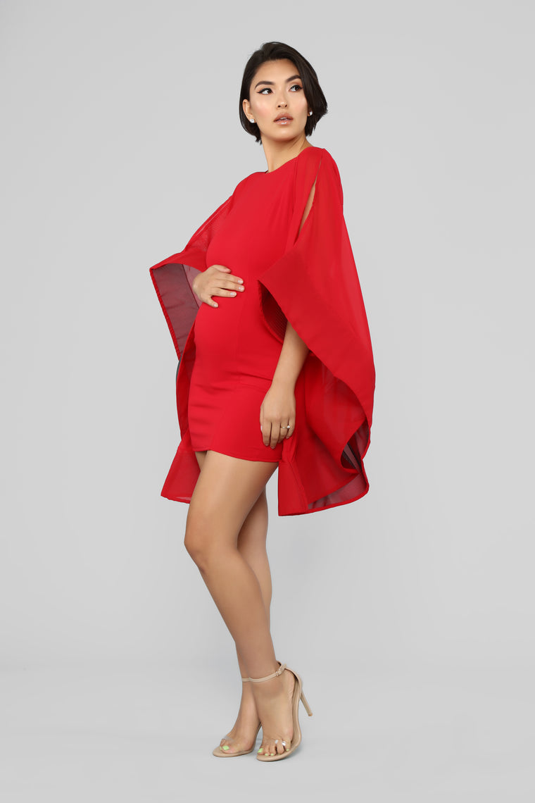 layla chiffon cape dress