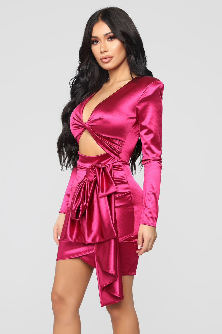 Twenty Fun Satin Dress Pink