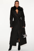 I'm A Goddess Trench Coat - Black