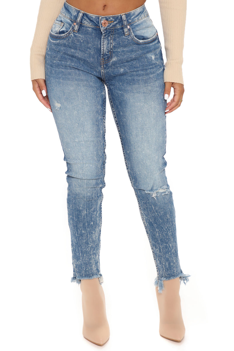 Sweet On You Distressed Ankle Jeans - Medium Blue Wash | Fashion Nova ...