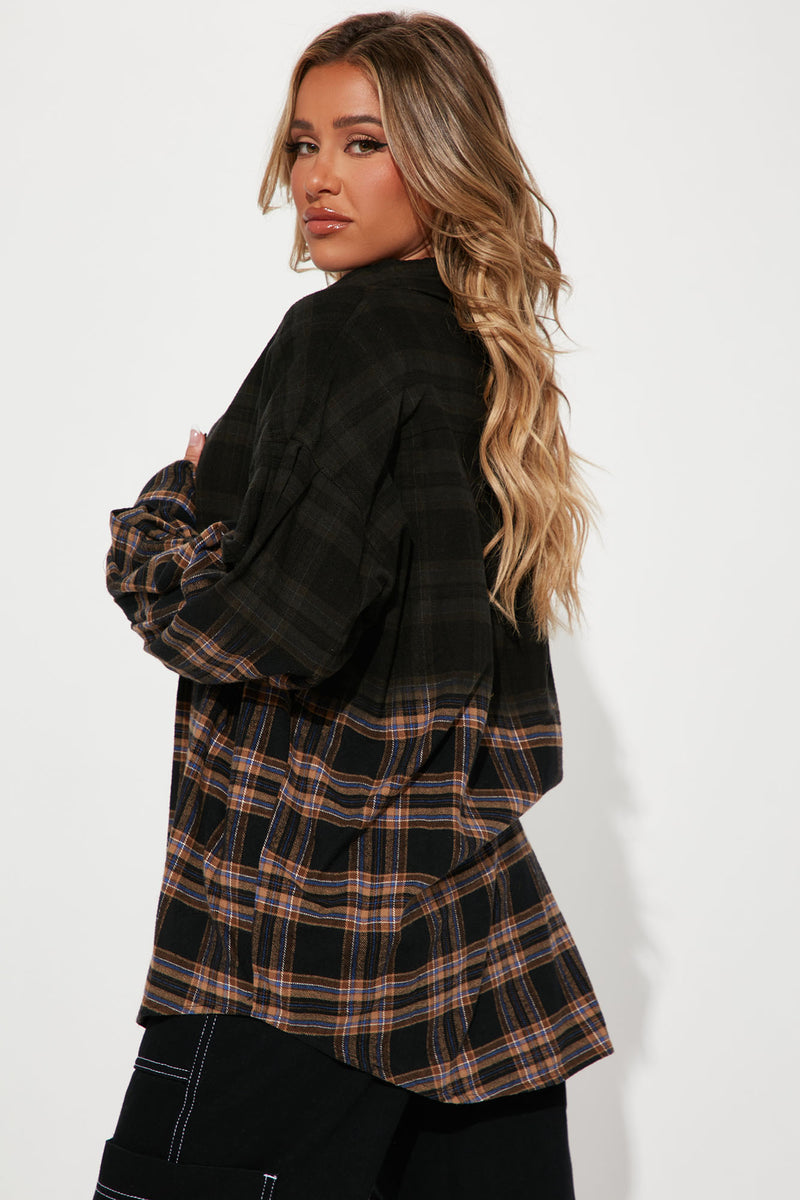 Checked In Checked Out Flannel Top - Black/combo | Fashion Nova, Shirts ...