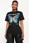 New Bloom Butterfly Top - Black