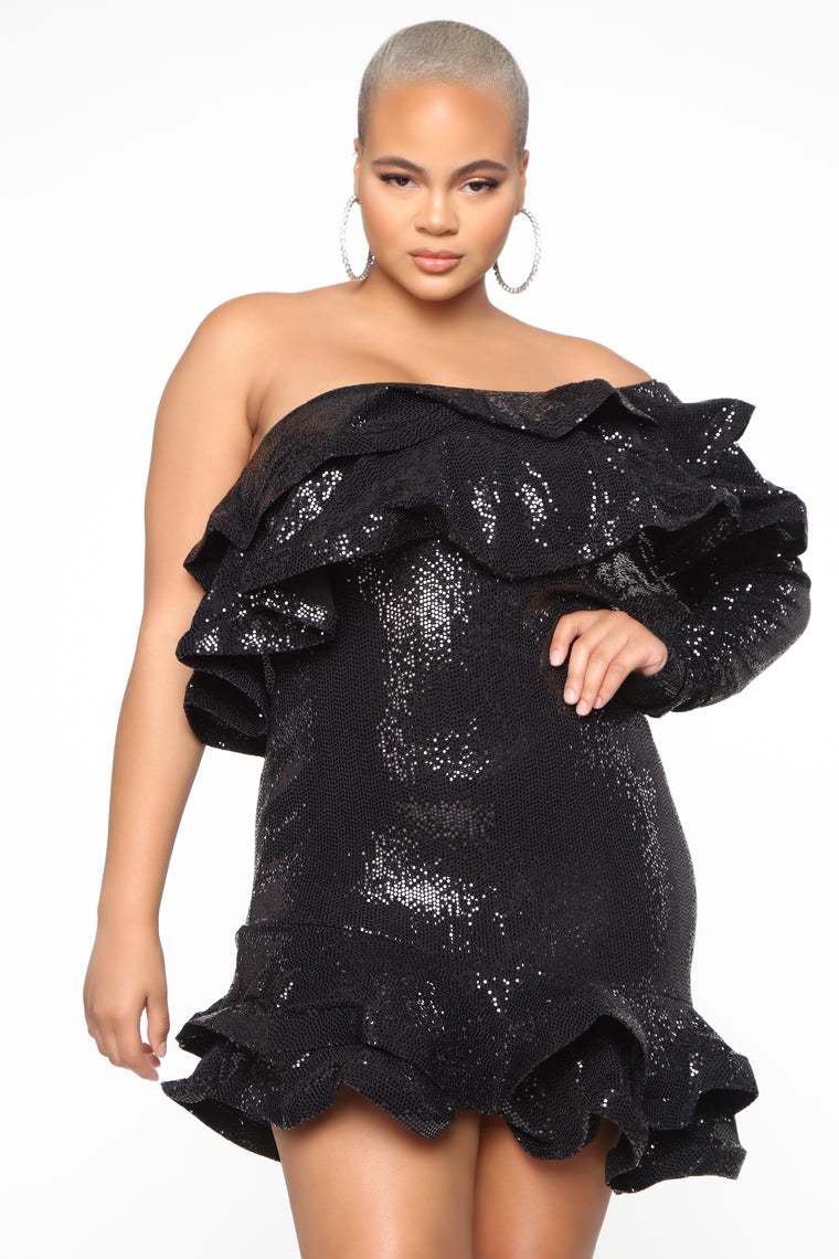 throwin shade ruffle dress