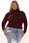 Meet Me Somewhere Turtle Neck Sweater - Wine