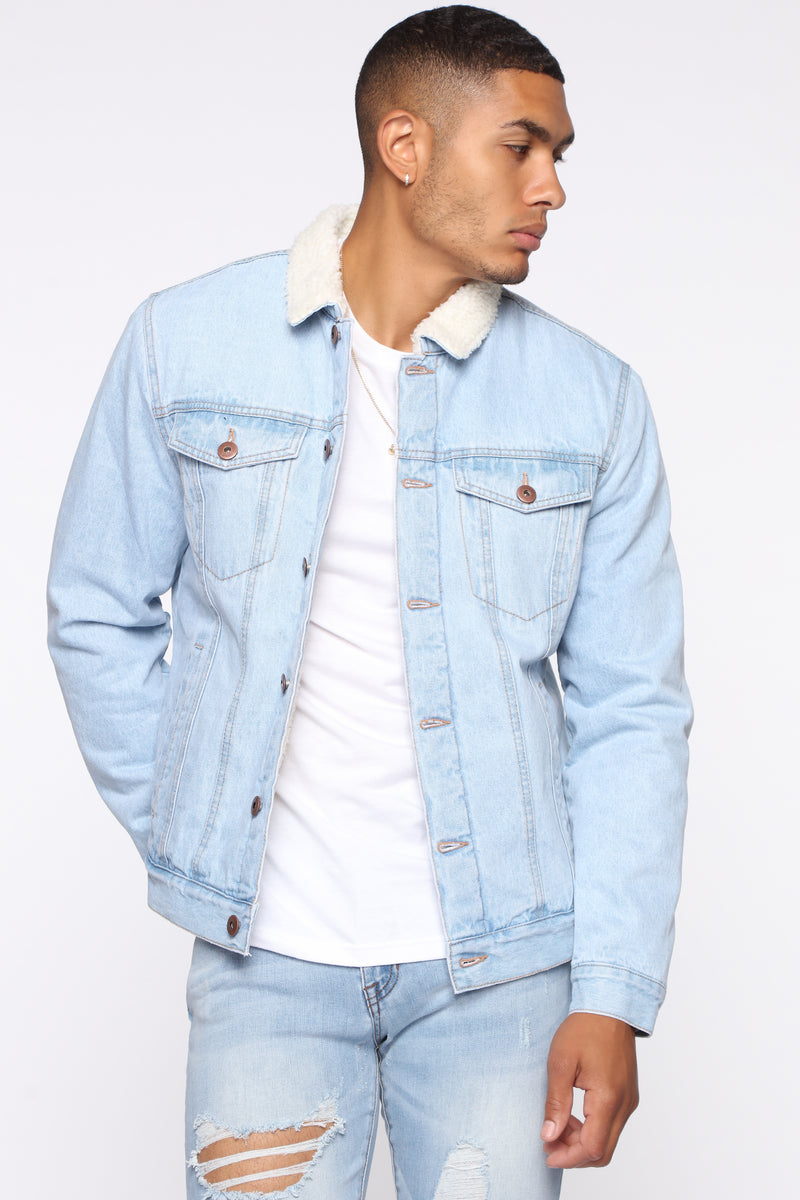 Sherpa Lined Denim Jacket - LightWash 