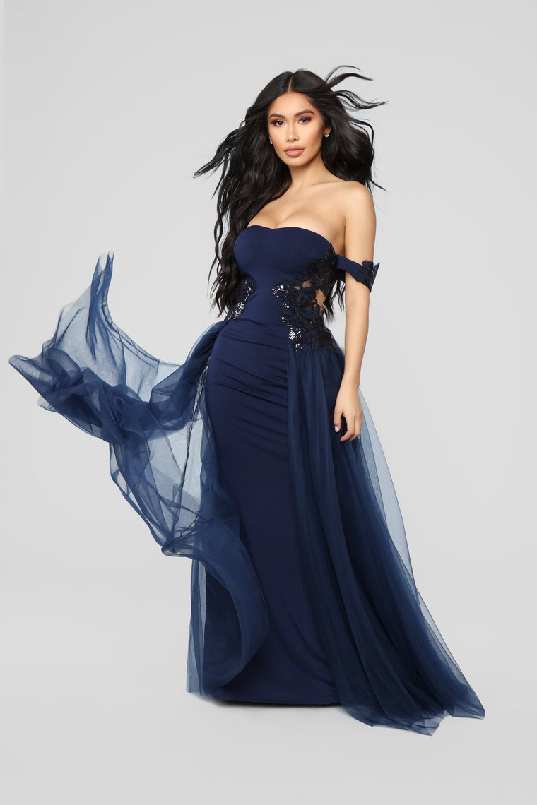 fashion nova navy blue dress