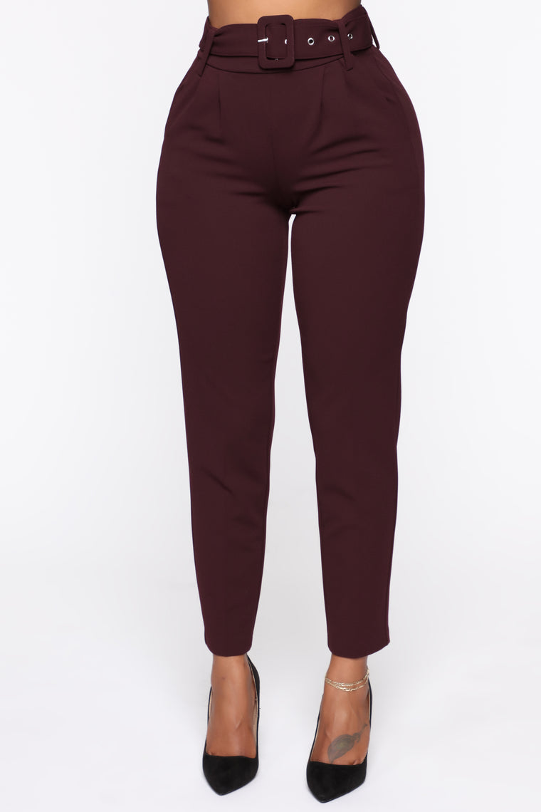 burgundy pants