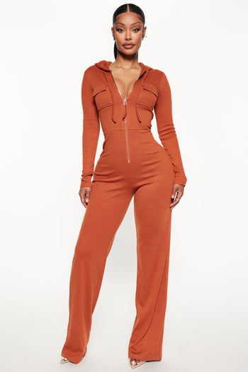 Need A Date Jumpsuit - Cognac