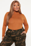 Pamela Turtle Neck Long Sleeve Top - Camel