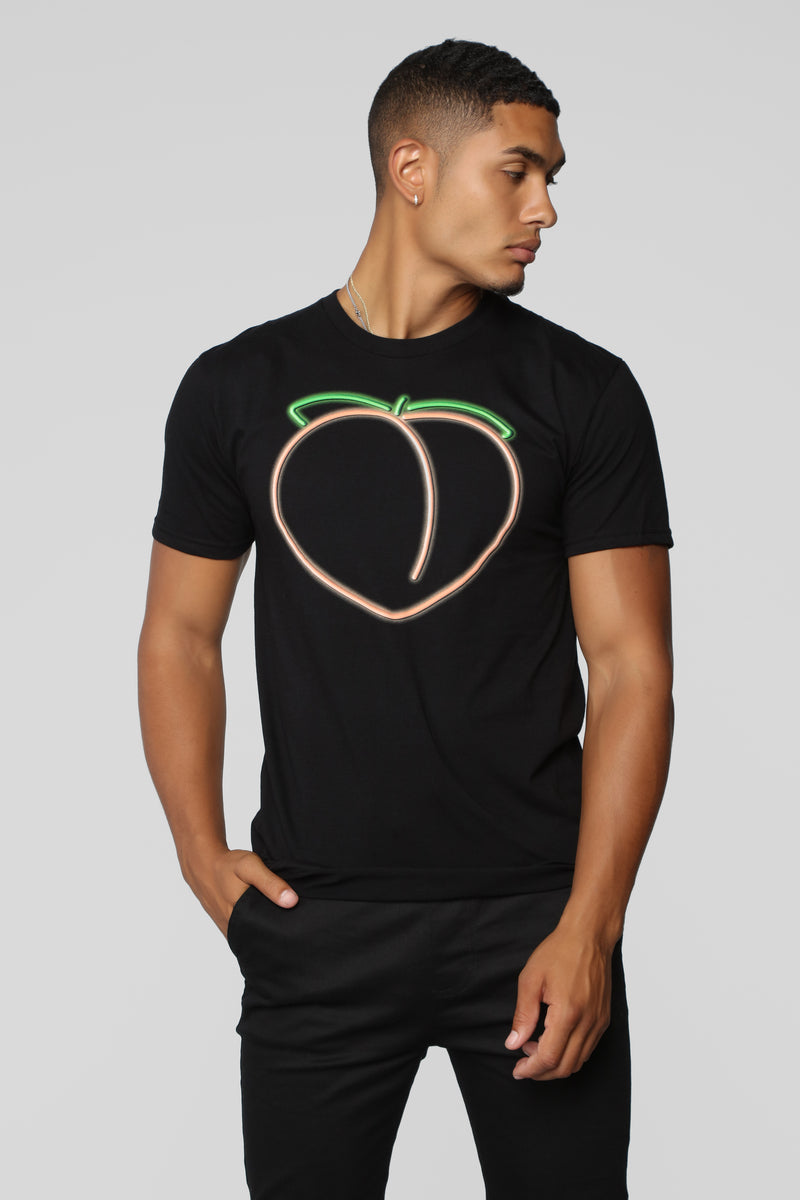 Just Peachy Tee - Black | Fashion Nova, Mens Graphic Tees | Fashion Nova