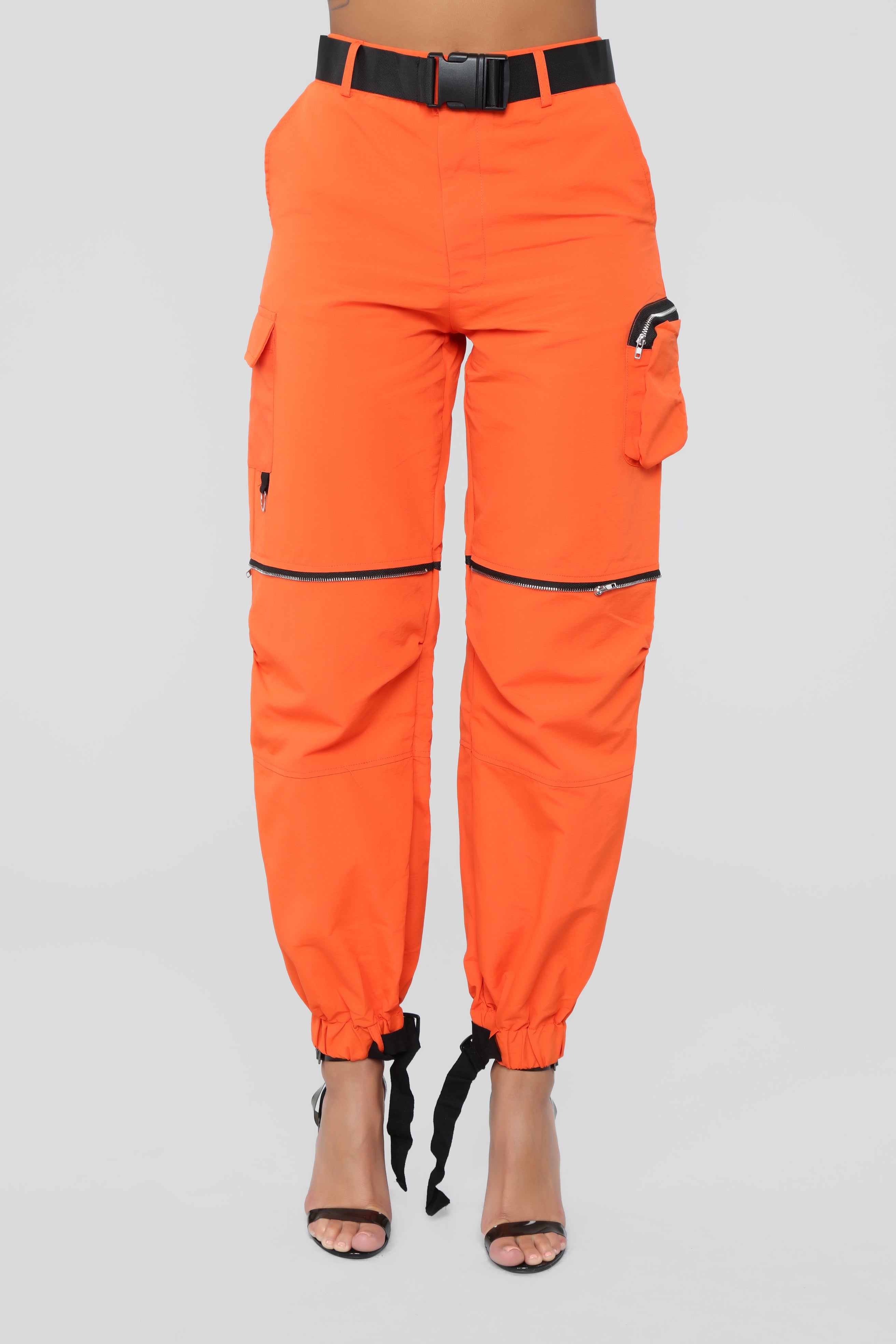 orange cargo joggers