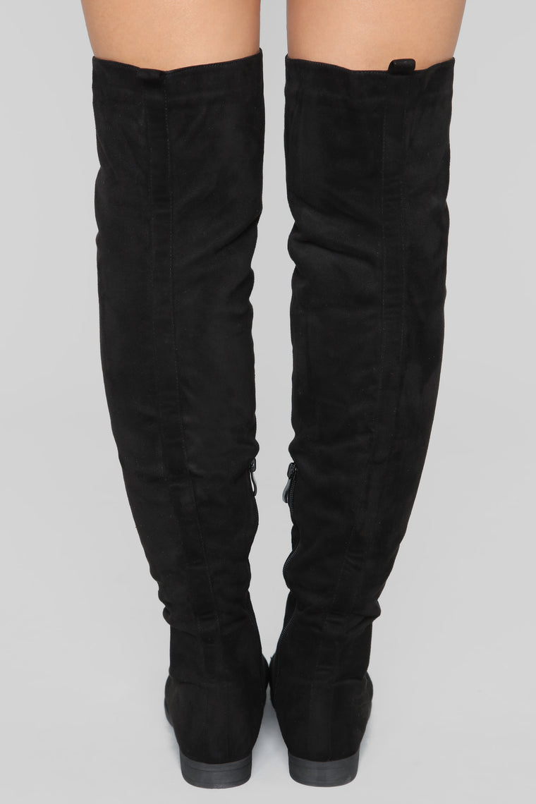 long black boots flat