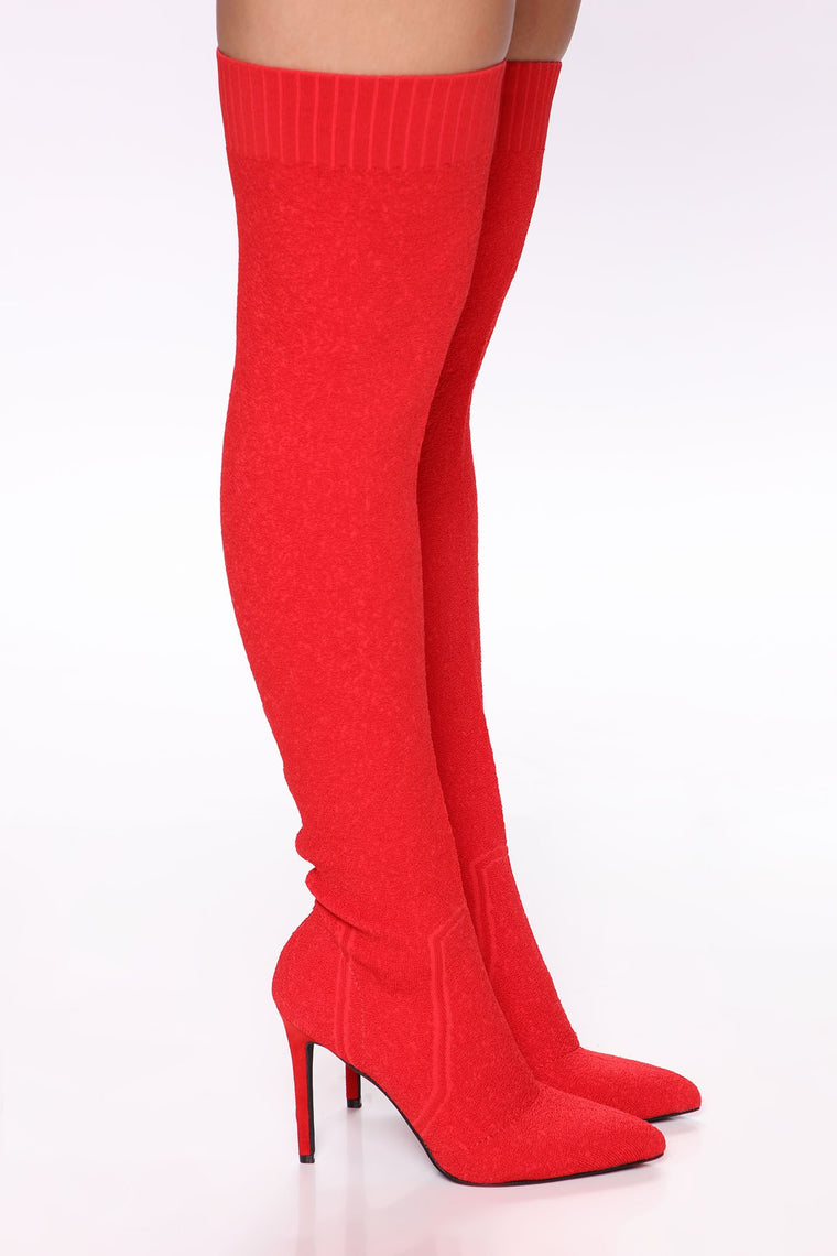 fuchsia thigh high boots