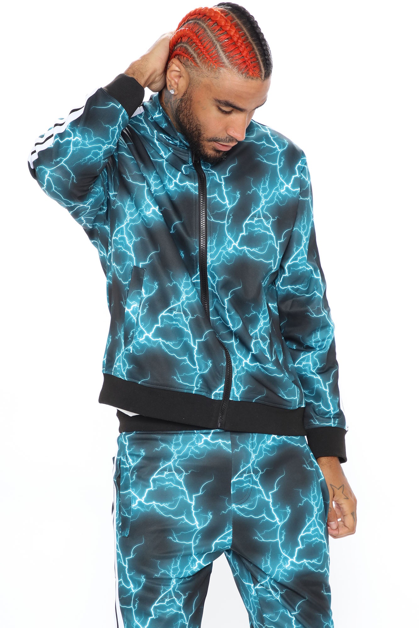 Lightning Strike Track Jacket - Black/White | Fashion Nova, Mens Fleece  Tops | Fashion Nova