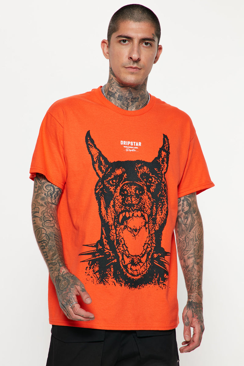 Dripstar Doberman Short Sleeve Tee - Orange | Fashion Nova, Mens ...