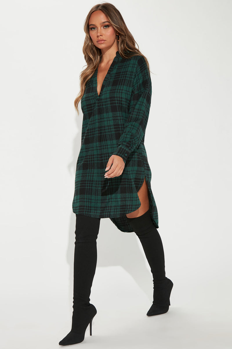 Cabin Fever Flannel Midi Dress - Green/combo | Fashion Nova, Dresses ...