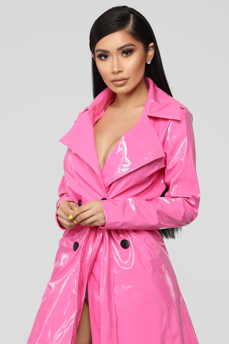 hot pink long coat