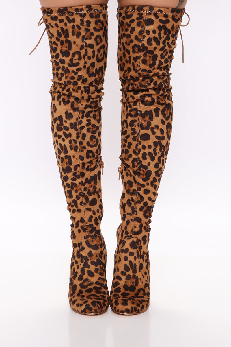 Pretty In Thigh High Boots Leopard Fashion Nova Shoes Fashion Nova 7958