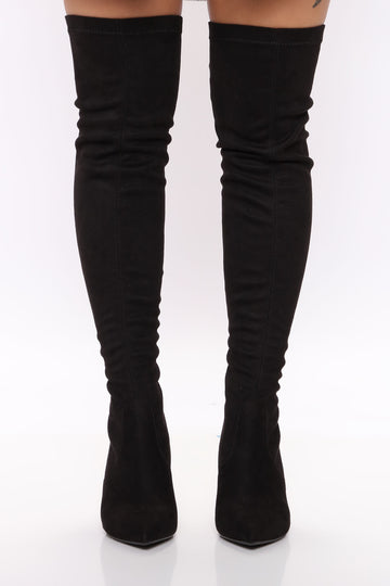 black high waisted boots
