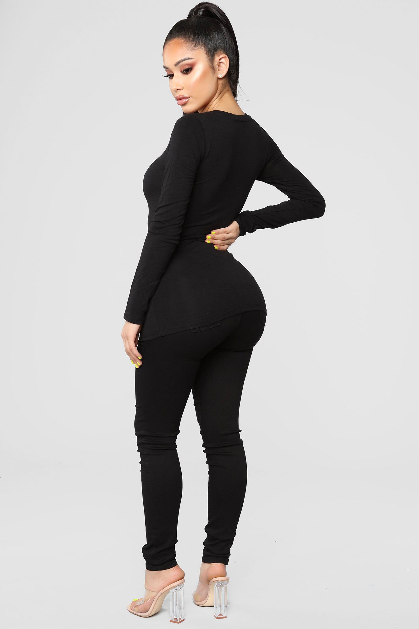 Briana Long Sleeve Top - Black – Fashion Nova