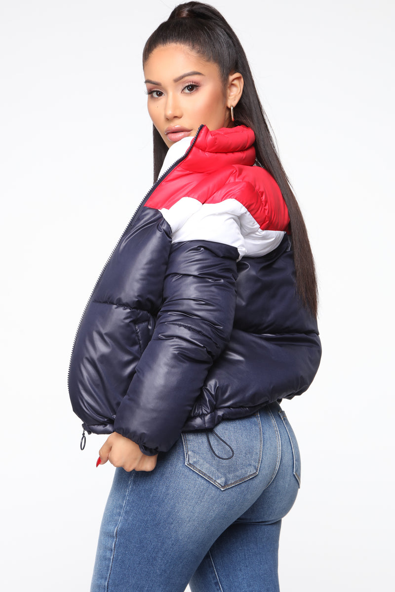 Rain Won't Stop Me Puffer Jacket - Navy/combo | Fashion Nova, Jackets ...