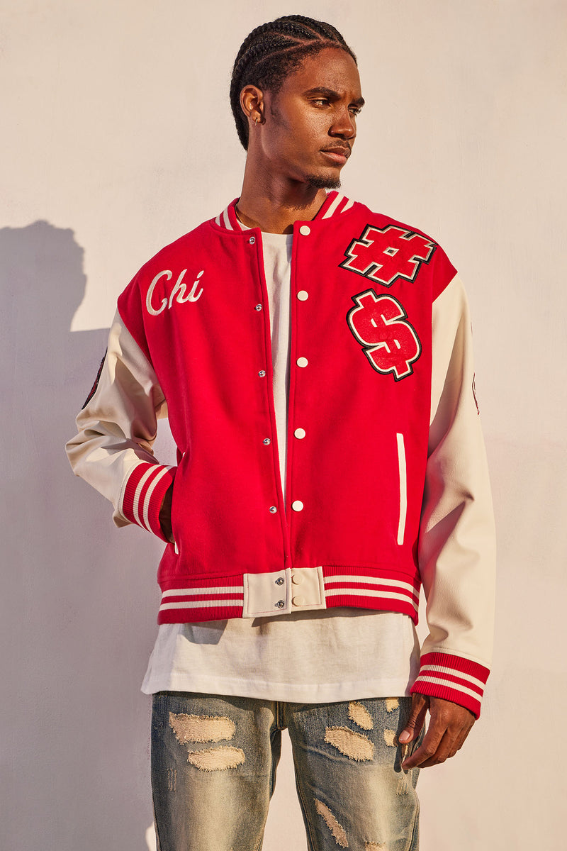 Chi Varsity Jacket - Red/combo | Fashion Nova, Mens Jackets | Fashion Nova