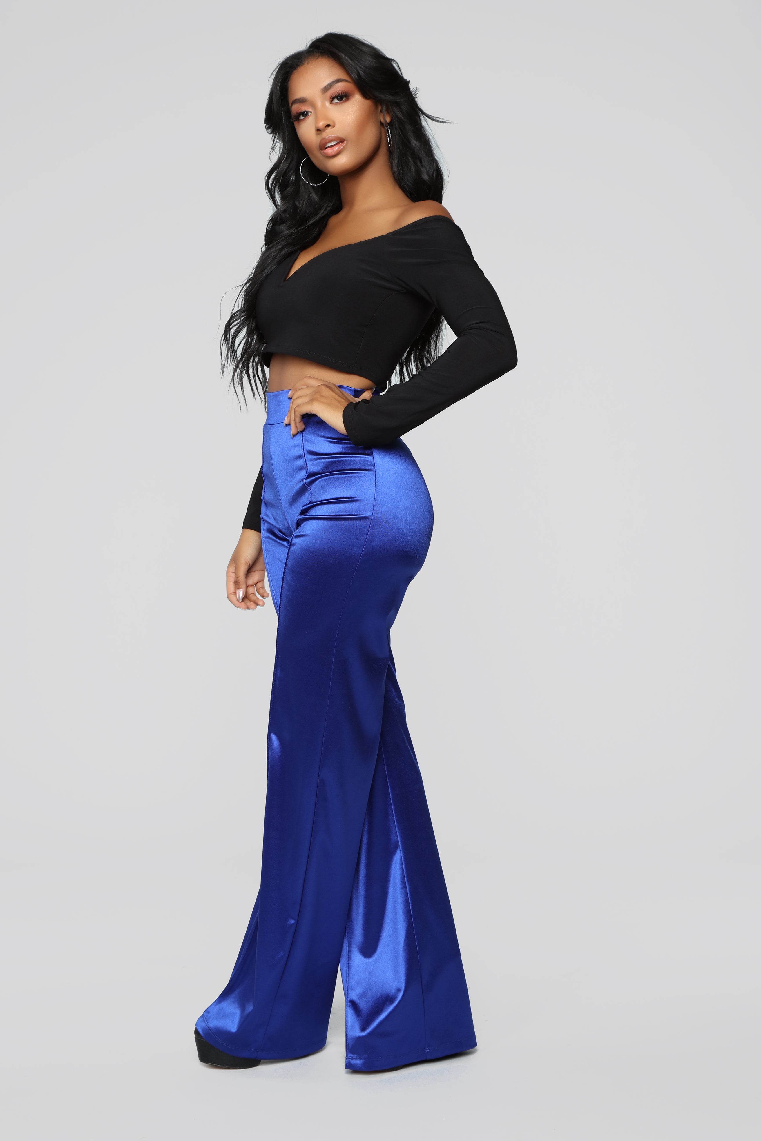 Make A Wish Stretch Satin Pants - Royal – Fashion Nova