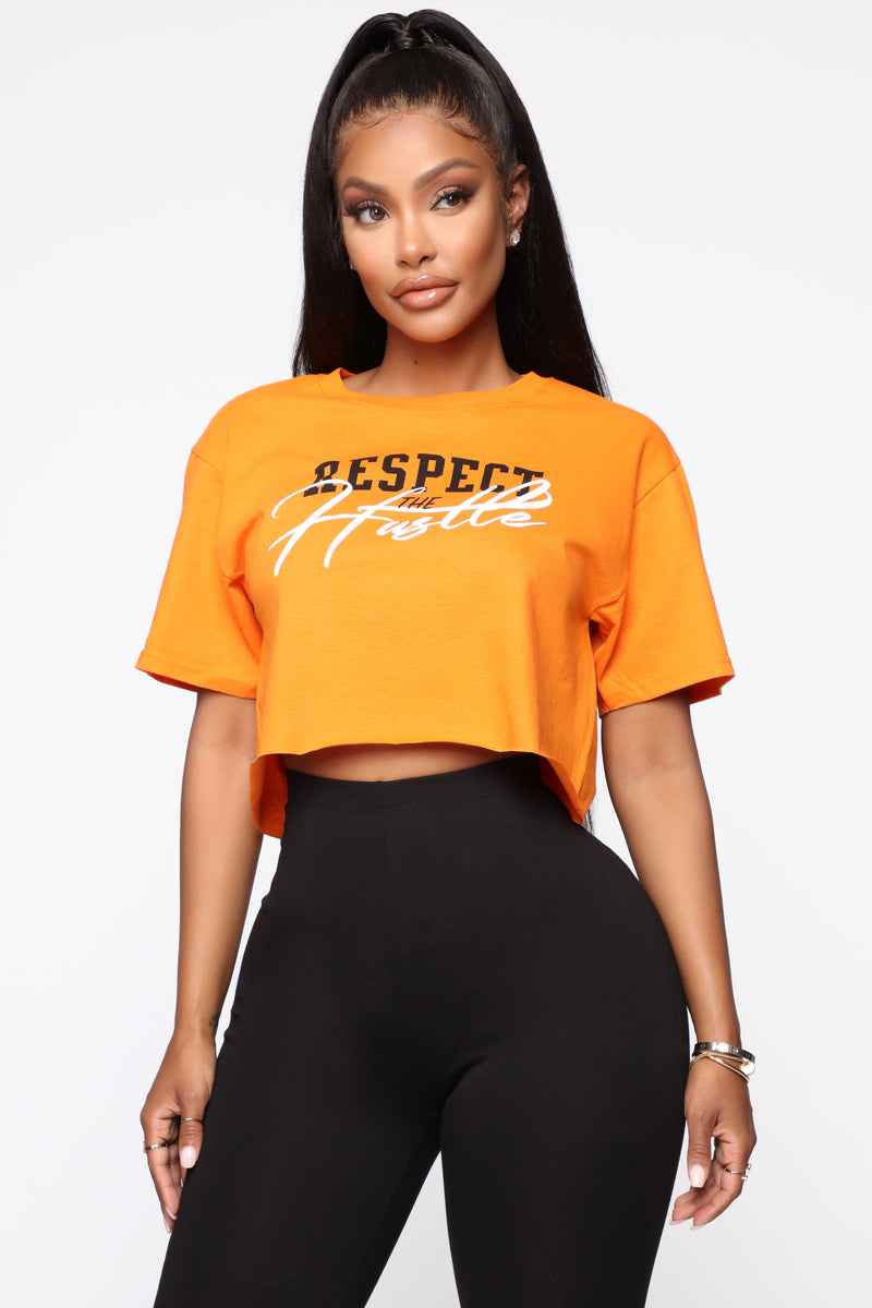Spell It Out crop Top - Orange | Fashion Nova, Graphic Tees | Fashion Nova