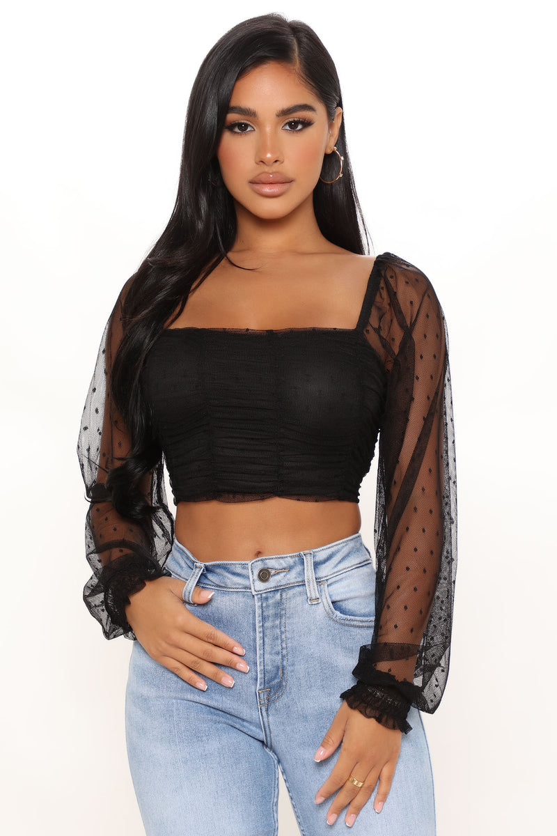 Meshing With The Best Top - Black | Fashion Nova, Knit Tops | Fashion Nova