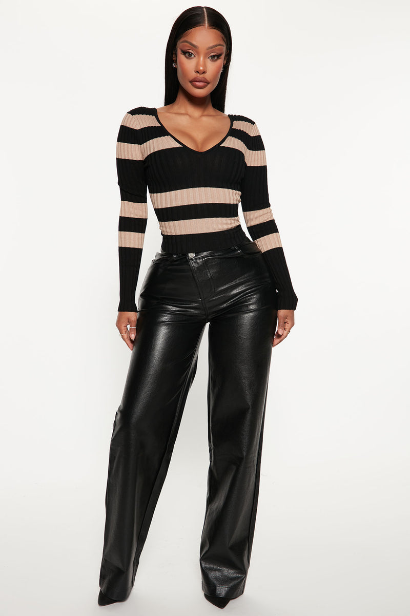 Kallan Knit Striped Sweater Top - Black/combo | Fashion Nova, Sweaters ...