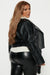 On Bae's Motorcycle Faux Leather Jacket - Black