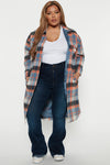 Get Lost Plaid Shacket - Orange/combo