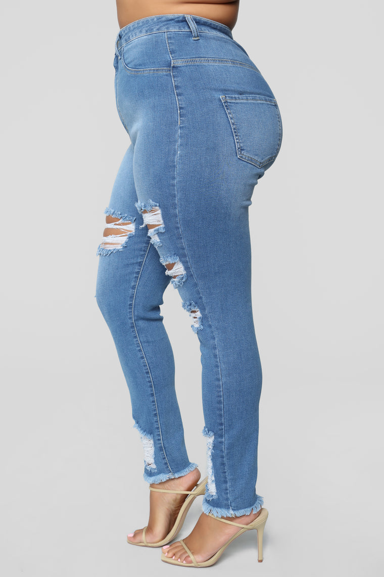 little miss high rise distressed jeans