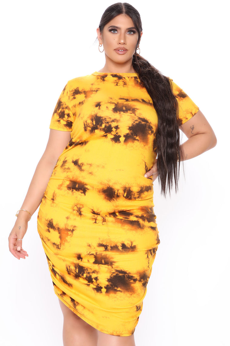 mustard mini dress