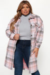 Get Lost Plaid Shacket - Pink