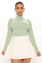 Get On With It Turtleneck Sweater - Sage