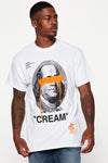 Cream Bills Short Sleeve Tee - White