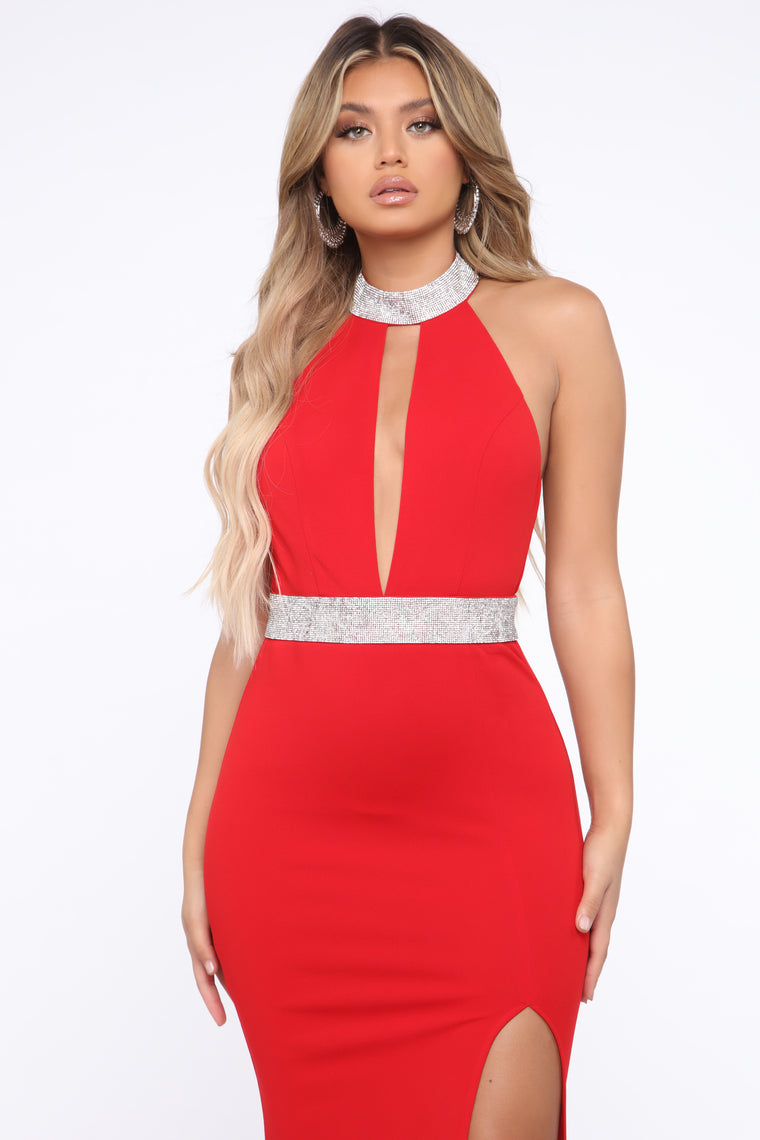 fashion nova red maxi dress