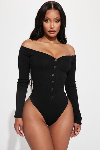 Arianna Snatched Bodysuit - Black, Fashion Nova, Bodysuits