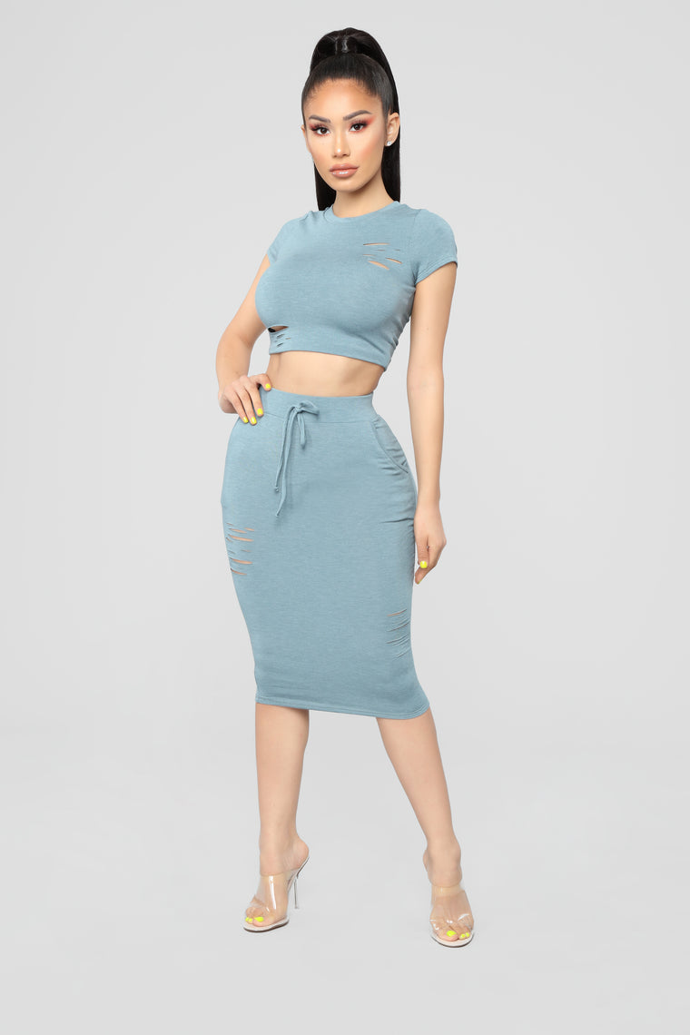 Casual Lover Skirt - Cyan, Skirts 