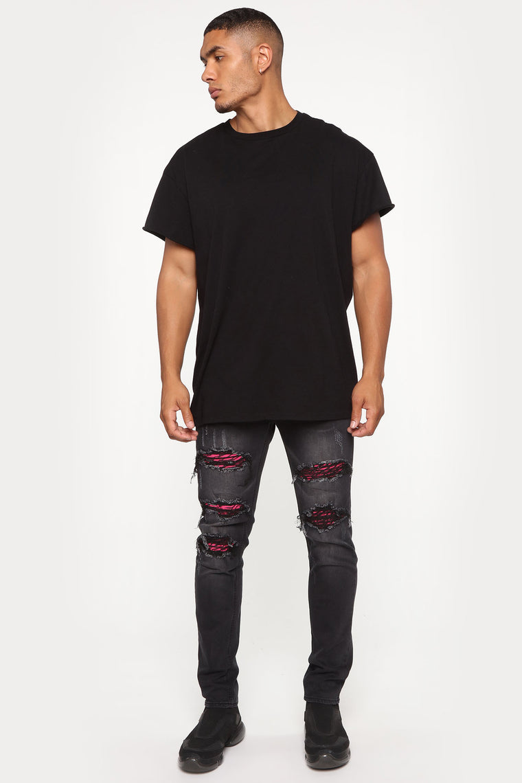 men's rip and repair skinny jeans