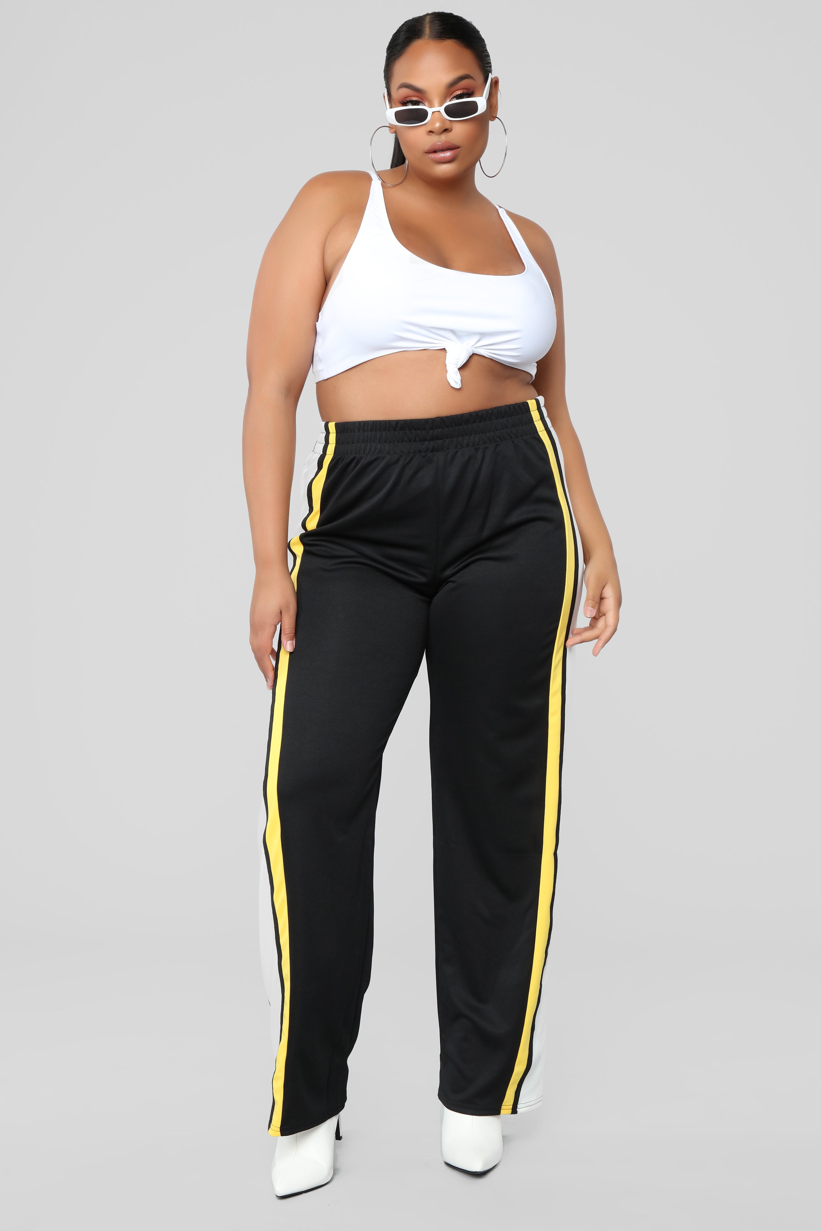 Nayeli Flare Pants - Black/Yellow – Fashion Nova