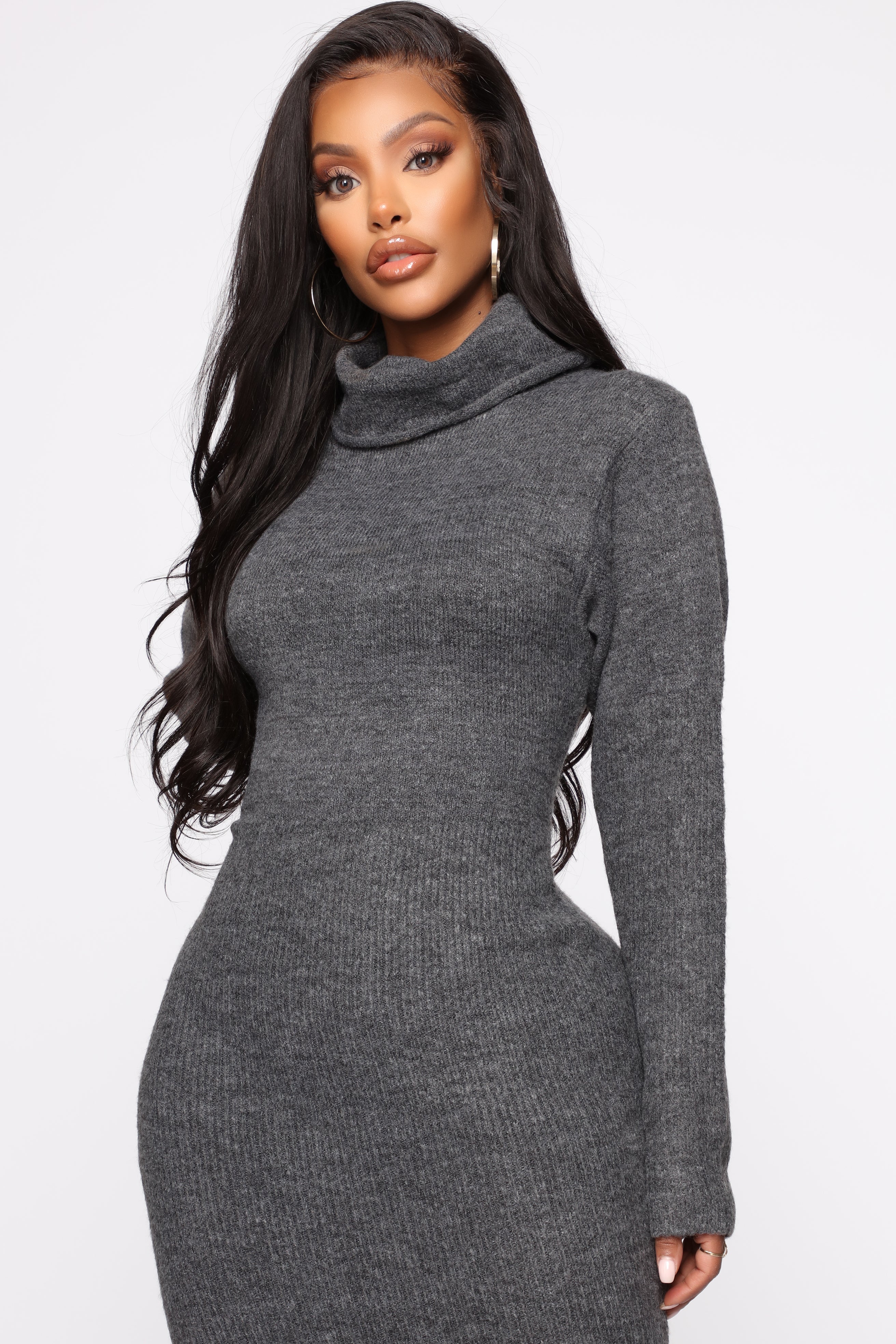 Soft Spot For You Sweater Dress - Charcoal – Fashion Nova