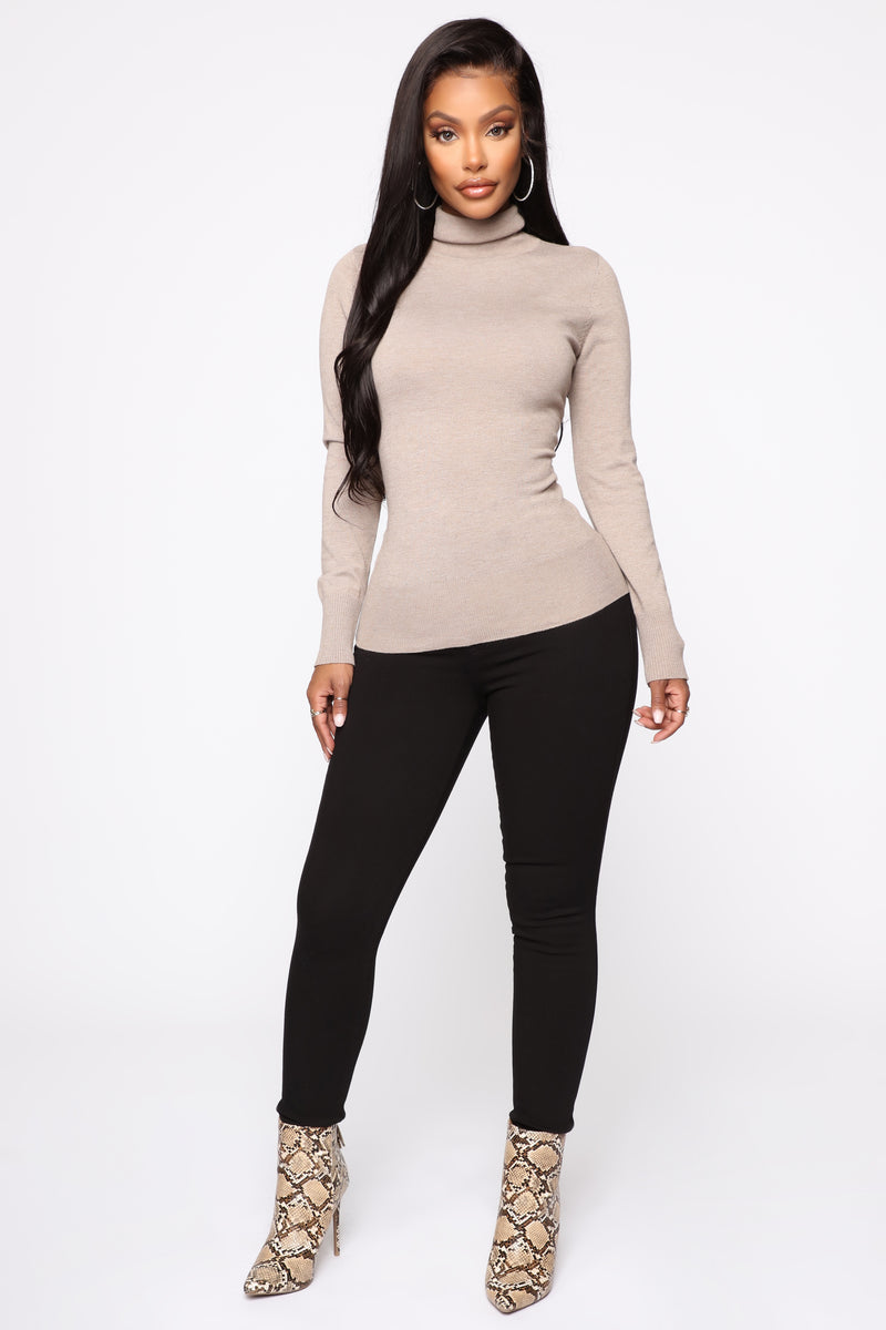 Kylie Ribbed Turtleneck Sweater - Taupe | Fashion Nova, Sweaters ...