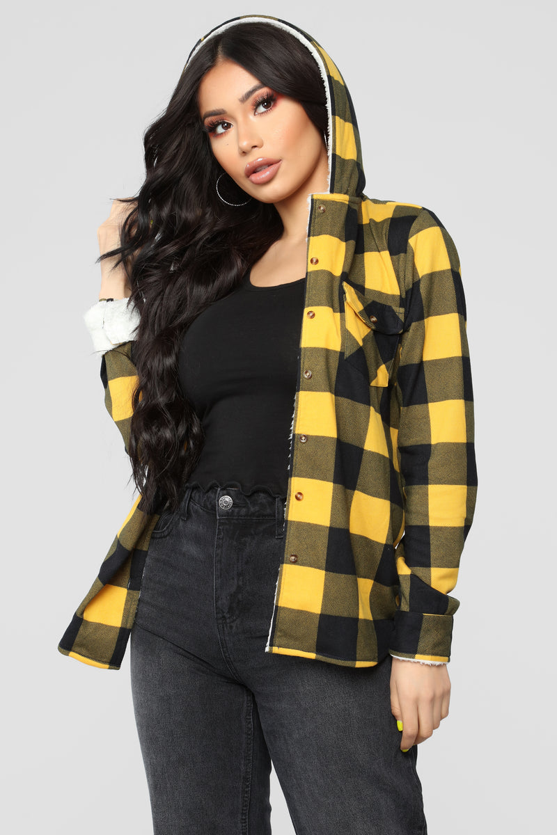 Snuggled Down Buffalo Sherpa Top - Mustard/Combo | Fashion Nova, Knit ...